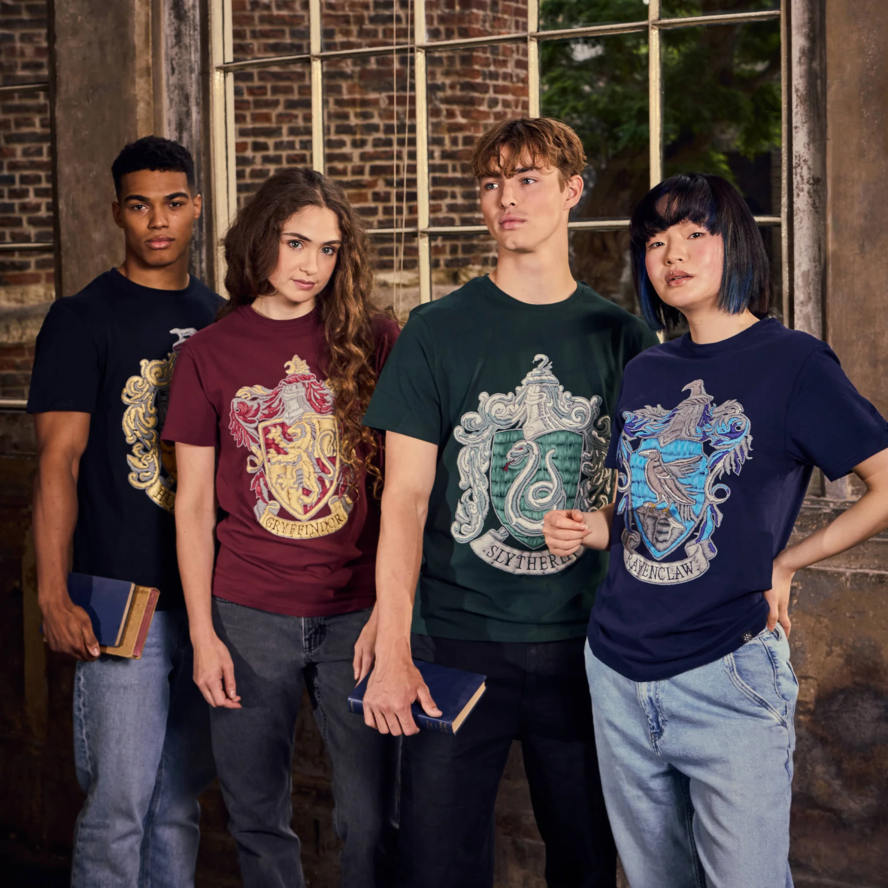 Hufflepuff Embroidery Print T-Shirt - Image 6