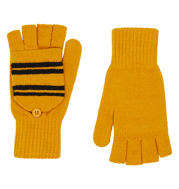 Hufflepuff Knitted Mitten Capped Gloves