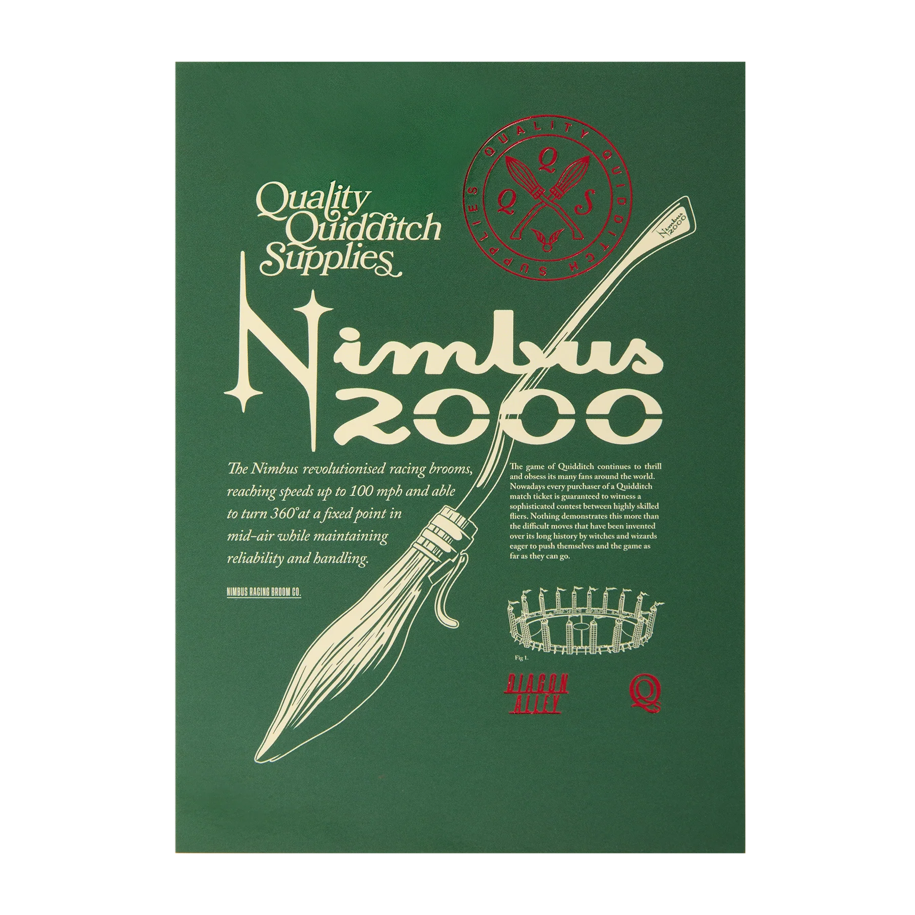 Nimbus 2000 Foiled Postcard