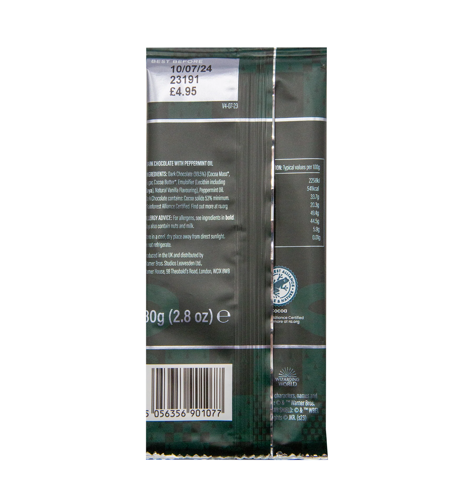 Slytherin Dark Chocolate Bar - Image 2